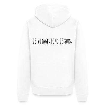 Je Lis Donc Je Suis - Humour Littéraire - Veste à capuche bio Premium Unisexe - blanc - Dos - Thijin (182cm)