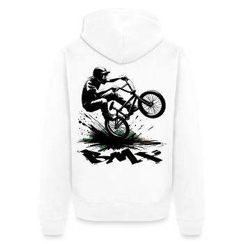 BMX Bike - Unisex Premium Bio Zip Hoodie - Weiß - Hinten - Thijin (182cm)