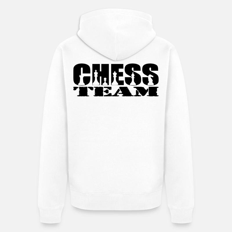 Équipe d’échecs - Veste à capuche bio Premium Unisexe - blanc