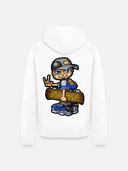 bboy and skate - Unisex Premium Organic Zip Hoodie - white