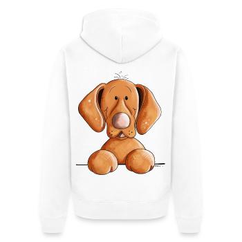 Cute Vizsla - Unisex Premium Organic Zip Hoodie - white - Back - Thijin (182cm)