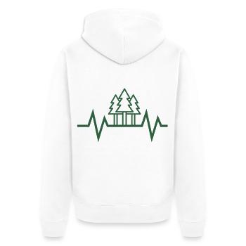 Heartbeat Forest - Unisex Premium Organic Zip Hoodie - white - Back - Thijin (182cm)