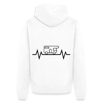 Herzschlag Wohnmobil black - Unisex Premium Bio Zip Hoodie - Weiß - Hinten - Thijin (182cm)