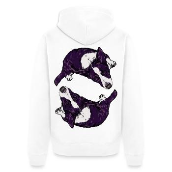 CORGIS - Unisex Premium Organic Zip Hoodie - white - Back - Thijin (182cm)