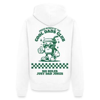 Cool Dads Club Shirt, Sweatshirts & Hoodies - Unisex Premium Bio Zip Hoodie - Weiß - Hinten - Thijin (182cm)