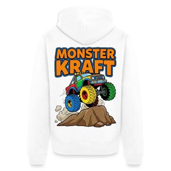 Monster Power Truck Adventure - Unisex Premium Organic Zip Hoodie - white - Back - Thijin (182cm)