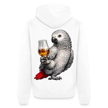 Graupapagei Whisky - Unisex Premium Bio Zip Hoodie - Weiß - Hinten - Thijin (182cm)