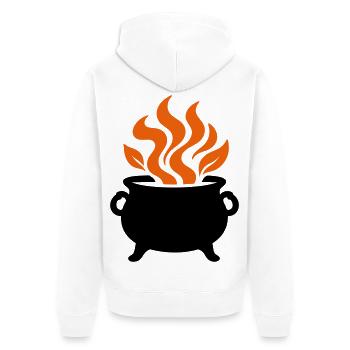 Hexenkessel Zaubertrank Logo - Unisex Premium Bio Zip Hoodie - Weiß - Hinten - Thijin (182cm)