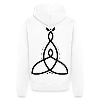 Motherhood - Unisex Premium Bio Zip Hoodie - Weiß - Hinten - Thijin (182cm)
