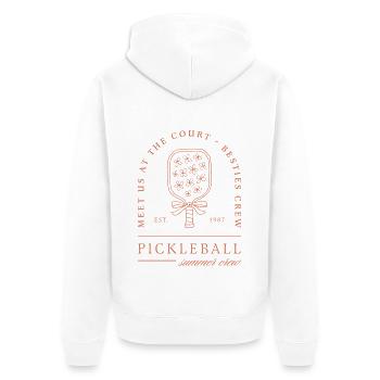 Pickleball été amies filles crew fleurs aesthetic - Veste à capuche bio Premium Unisexe - blanc - Dos - Thijin (182cm)