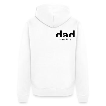 Dad 26 Vater Baby Papa 2026 Vatertagsgeschenk - Unisex Premium Bio Zip Hoodie - Weiß - Hinten - Thijin (182cm)