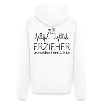 Erzieher aus unzähligen kleinen Gründen - Unisex Premium Bio Zip Hoodie - Weiß - Hinten - Thijin (182cm)