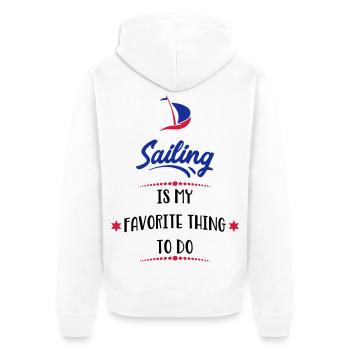 navigation à voile - Veste à capuche bio Premium Unisexe - blanc - Dos - Thijin (182cm)