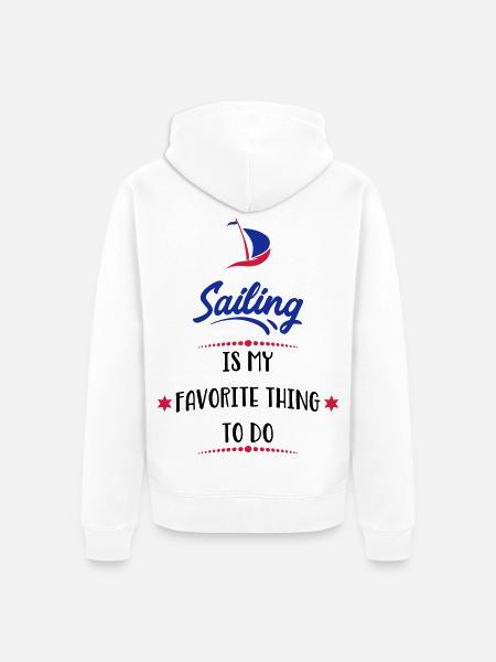 sailing - Unisex Premium Organic Zip Hoodie - white