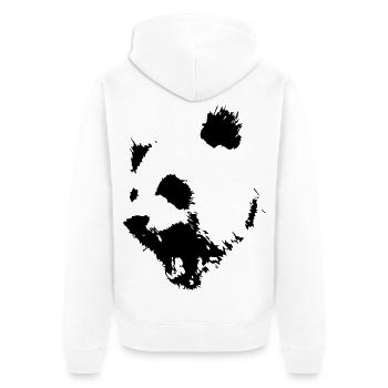 Panda - Unisex Premium Bio Zip Hoodie - Weiß - Hinten - Thijin (182cm)