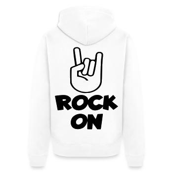 Rock on musicien, bassiste, mélomane 001 - Veste à capuche bio Premium Unisexe - blanc - Dos - Thijin (182cm)