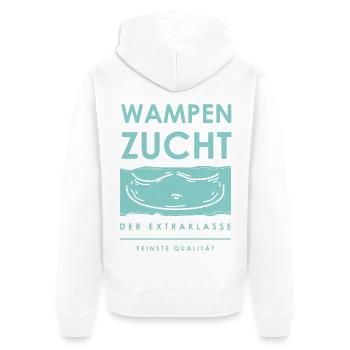 Wampenzucht - Unisex Premium Bio Zip Hoodie - Weiß - Hinten - Thijin (182cm)