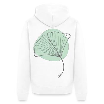 Ginkgo - Unisex Premium Organic Zip Hoodie - white - Back - Thijin (182cm)