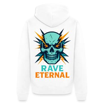Rave Eternal – Skull Energy - Veste à capuche bio Premium Unisexe - blanc - Dos - Thijin (182cm)