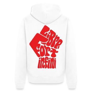 LIBRE FORT hom - let's talk - Veste à capuche bio Premium Unisexe - blanc - Dos - Thijin (182cm)
