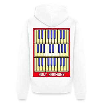 Touches de piano en vitrail - Veste à capuche bio Premium Unisexe - blanc - Dos - Thijin (182cm)