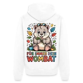 Für Immer Dein Wombat - Unisex Premium Bio Zip Hoodie - Weiß - Hinten - Thijin (182cm)