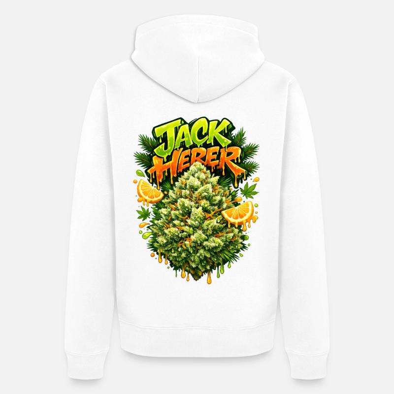 Graffiti en pins Jack Herer - Veste à capuche bio Premium Unisexe - blanc