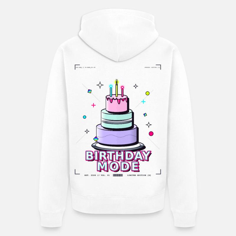 gâteau d’anniversaire anniversaire - Veste à capuche bio Premium Unisexe - blanc