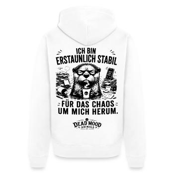 Lustiger Otter | Büro Humor, Sarkasmus  - Unisex Premium Bio Zip Hoodie - Weiß - Hinten - Thijin (182cm)