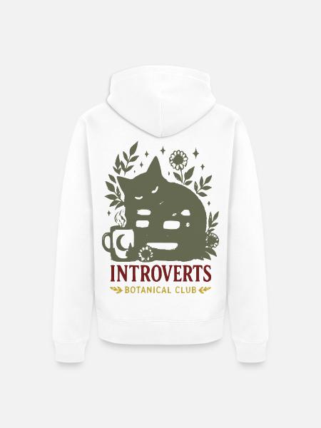 Introvert Botanik Club - Unisex Premium Bio Zip Hoodie - Weiß
