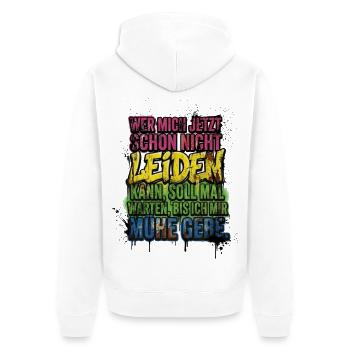 Ich gebe mir Mühe – farbiges Graffiti-Zitat - Unisex Premium Bio Zip Hoodie - Weiß - Hinten - Thijin (182cm)