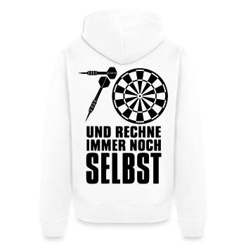 Opa 70 Jahre Darts – Geschenk für Dartspieler - Unisex Premium Bio Zip Hoodie - Weiß - Hinten - Thijin (182cm)