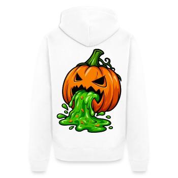 Giftiger Halloween Kürbis - Unisex Premium Bio Zip Hoodie - Weiß - Hinten - Thijin (182cm)