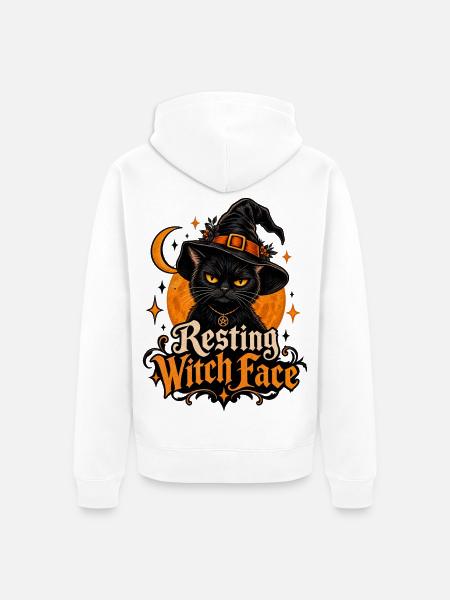 "Das ultimative "Resting Witch Face"-Design! - Unisex Premium Bio Zip Hoodie - Weiß