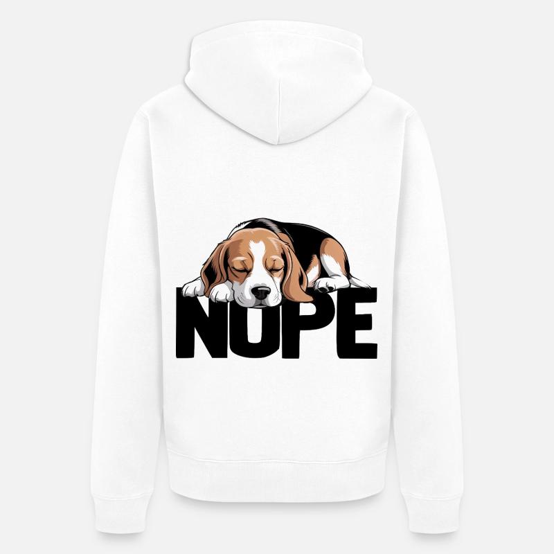 Nope Beagle Chien - Veste à capuche bio Premium Unisexe - blanc