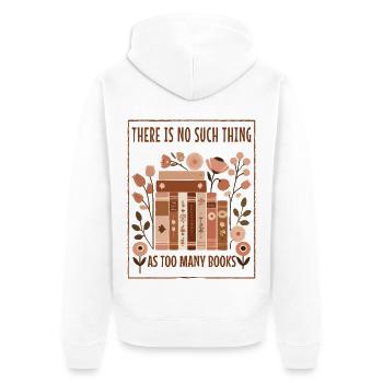 Bücherwurm Leseratte Buchliebhaber Lustiger Buch - Unisex Premium Bio Zip Hoodie - Weiß - Hinten - Thijin (182cm)