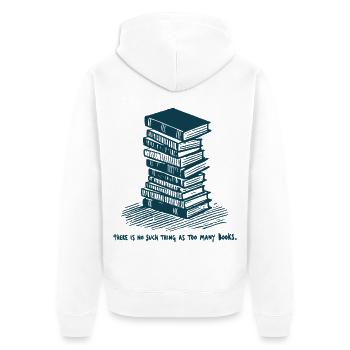 Retro buch buch design für bibliophile Begeisterte - Unisex Premium Bio Zip Hoodie - Weiß - Hinten - Thijin (182cm)