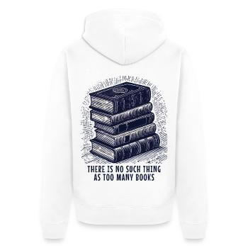 Buchclub motiv im retro buch - Unisex Premium Bio Zip Hoodie - Weiß - Hinten - Thijin (182cm)