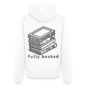Bücherwurm Leseratte Buchliebhaber Lustiger Spruch - Unisex Premium Bio Zip Hoodie - Weiß - Hinten - Thijin (182cm)