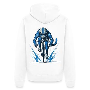 Motif de vélo sportif avec chat pour - Veste à capuche bio Premium Unisexe - blanc - Dos - Thijin (182cm)