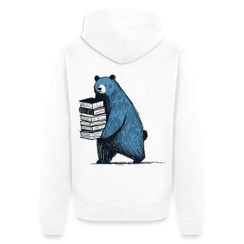 Bücher Leseratte Buchliebhaber Lustiges Buch - Unisex Premium Bio Zip Hoodie - Weiß - Hinten - Thijin (182cm)
