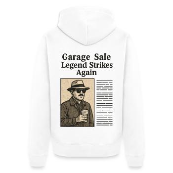 Vide-grenier Legend Strikes Again Retro Vintage - Veste à capuche bio Premium Unisexe - blanc - Dos - Thijin (182cm)