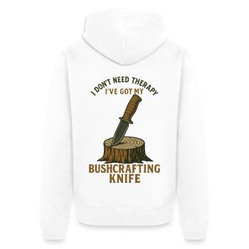 Prepper Bushcrafting Knife Survival Skills - Unisex Premium Organic Zip Hoodie - white - Back - Thijin (182cm)