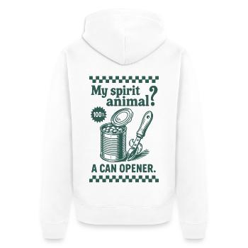 Prepper Survival Bushcrafting Funny Saying - Unisex Premium Organic Zip Hoodie - white - Back - Thijin (182cm)