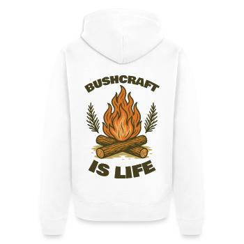 Le bushcraft est un travail de survie pour la survie - Veste à capuche bio Premium Unisexe - blanc - Dos - Thijin (182cm)