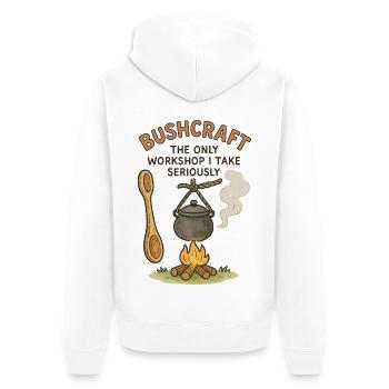 Atelier de Bushcraft Prepper Survival Bushcrafting - Veste à capuche bio Premium Unisexe - blanc - Dos - Thijin (182cm)