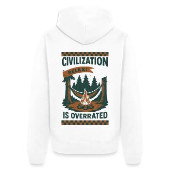 Prepper Survival Bushcrafting Civilization - Unisex Premium Organic Zip Hoodie - white - Back - Thijin (182cm)
