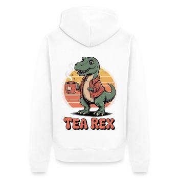 Tee-Rex-Dinosaurier - Unisex Premium Bio Zip Hoodie - Weiß - Hinten - Thijin (182cm)