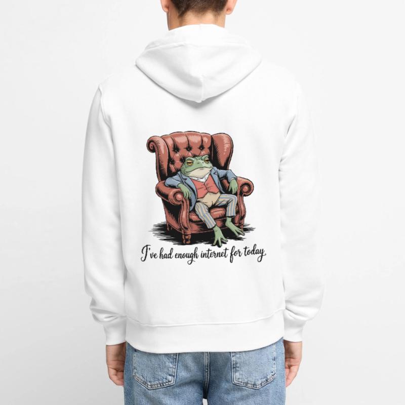 Funny Toad Ive Had Enough Internet For Today Unisex Premium Organic Zip Hoodie