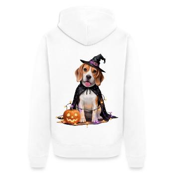 Beagle Chien Halloween - Veste à capuche bio Premium Unisexe - blanc - Dos - Thijin (182cm)